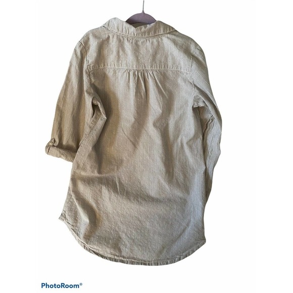 H&M Girls Shirt 7-8 Y Striped Grey Silver Color Long Sleeves Kids Fashion - Picture 5 of 11